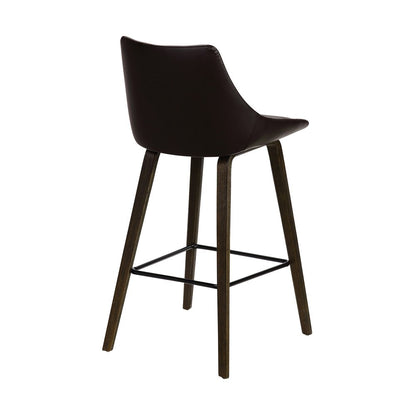 26" Brown Fabric And Iron Counter Height Bar Chair HomeRoots