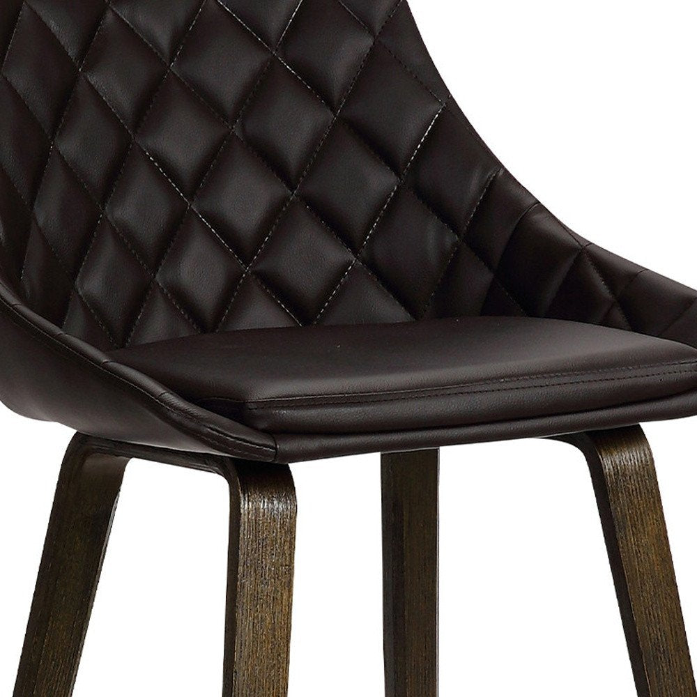 26" Brown Fabric And Iron Counter Height Bar Chair HomeRoots