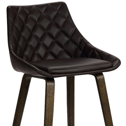 26" Brown Fabric And Iron Counter Height Bar Chair HomeRoots