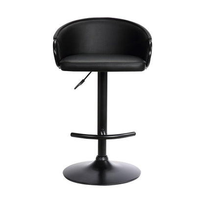 Black Faux Leather And Fabric And Iron Low Back Adjustable Height Swivel Bar Chair HomeRoots