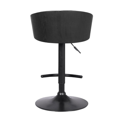 Black Fabric And Iron Low Back Adjustable Height Swivel Bar Chair HomeRoots
