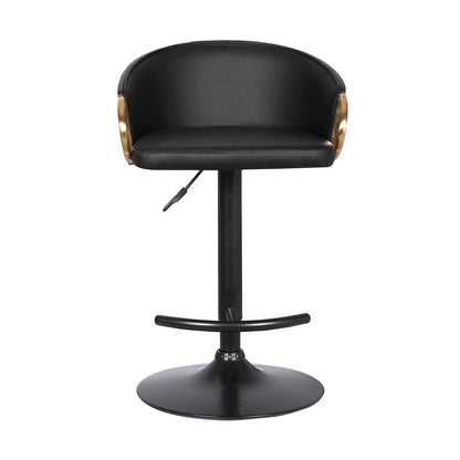 Black Fabric And Iron Low Back Adjustable Height Swivel Bar Chair HomeRoots
