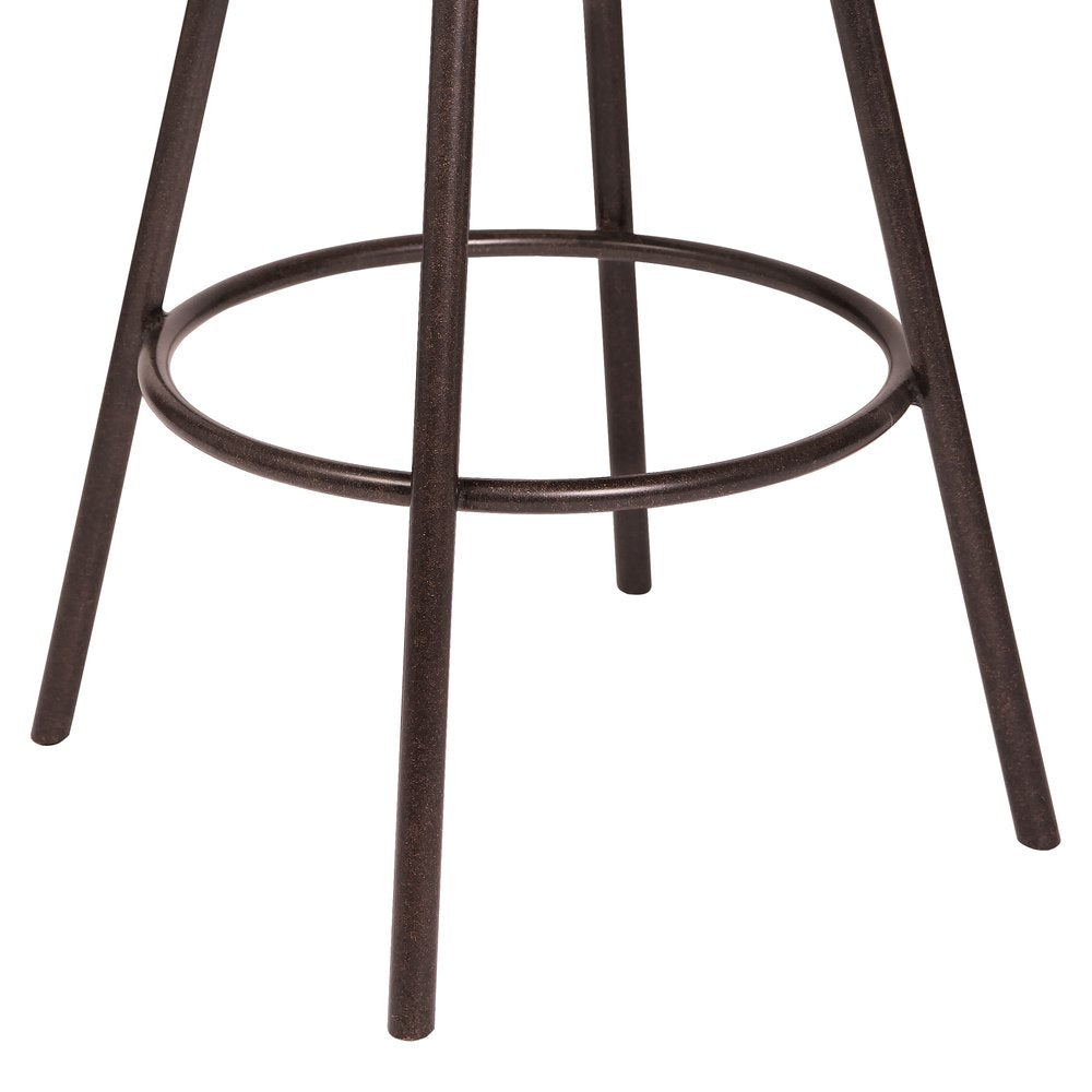 26" Brown Fabric And Iron Counter Height Bar Chair HomeRoots