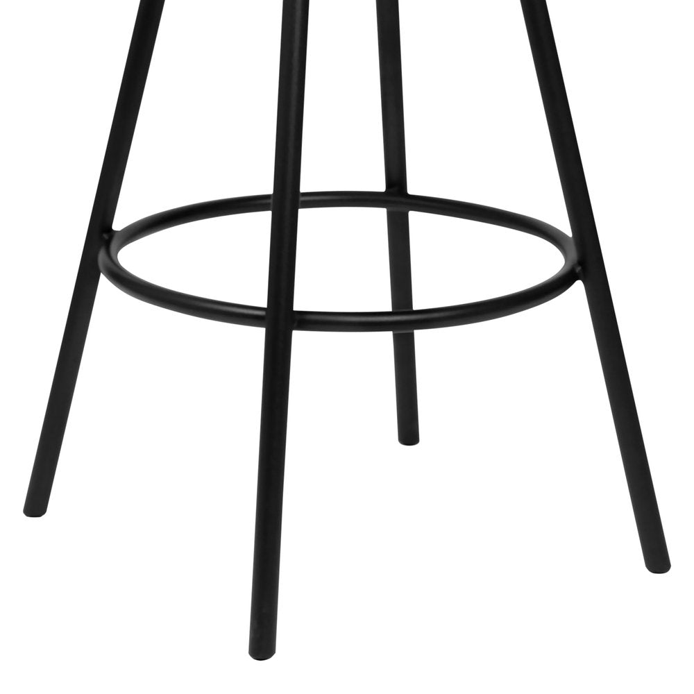 26" Black Fabric And Iron Counter Height Bar Chair HomeRoots