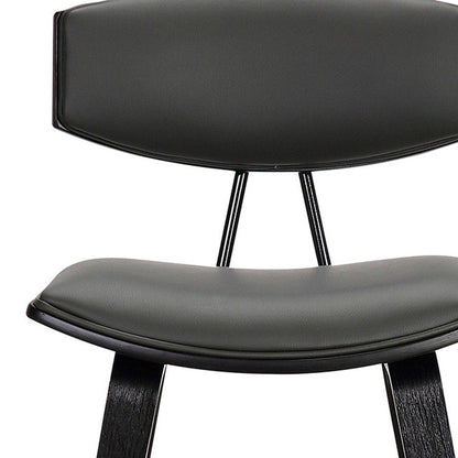 26" Gray And Black Faux Leather And Iron Low Back Counter Height Bar Chair HomeRoots