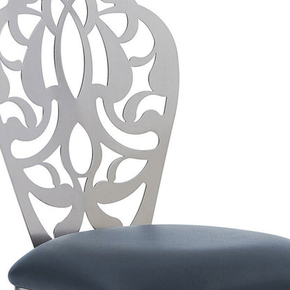 30" Gray And Silver Iron Swivel Bar Height Bar Chair HomeRoots