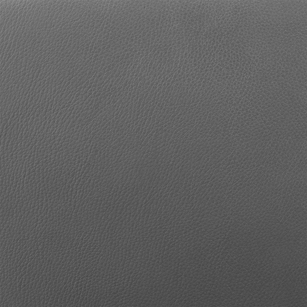 26" Gray And Silver Faux Leather And Faux Leather And Iron Low Back Counter Height Swivel Bar Chair HomeRoots