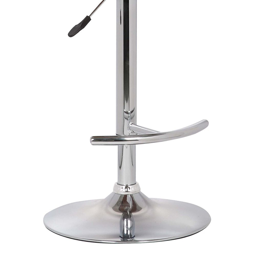 Black And Silver Fabric And Solid Wood Low Back Adjustable Height Swivel Bar Chair HomeRoots