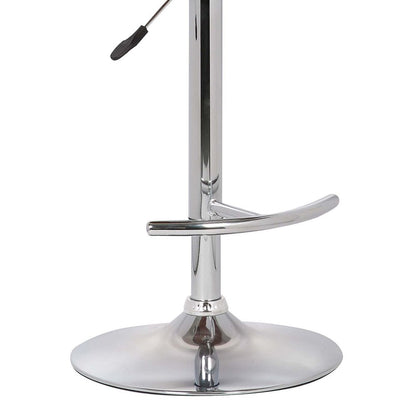 Black And Silver Fabric And Solid Wood Low Back Adjustable Height Swivel Bar Chair HomeRoots