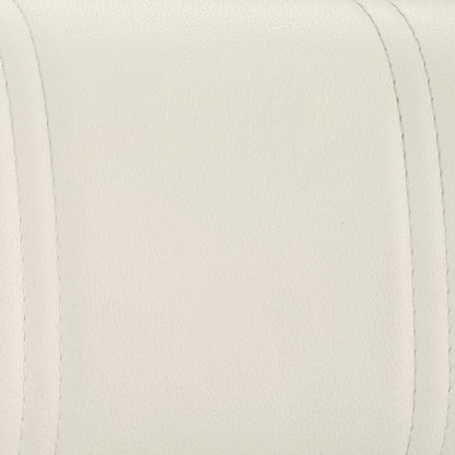 White And Silver Faux Leather And Faux Leather And Iron Low Back Adjustable Height Swivel Bar Chair HomeRoots