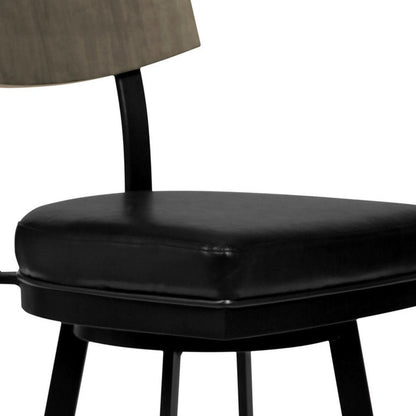 26" Black Fabric And Iron Counter Height Bar Chair HomeRoots