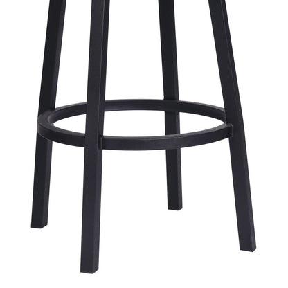 26" Black Fabric And Iron Counter Height Swivel Bar Chair HomeRoots