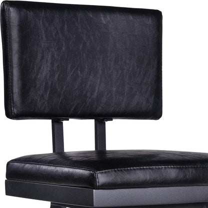 26" Black Fabric And Iron Counter Height Swivel Bar Chair HomeRoots