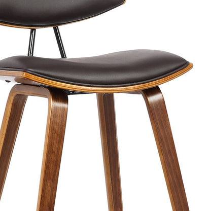 26" Brown Fabric And Solid Wood Low Back Counter Height Bar Chair HomeRoots