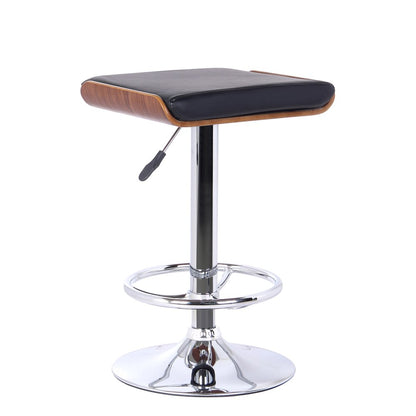 Black And Silver Fabric And Iron Backless Adjustable Height Bar Chair HomeRoots