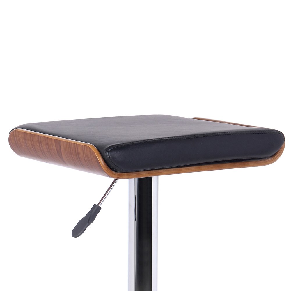 Black And Silver Fabric And Iron Backless Adjustable Height Bar Chair HomeRoots