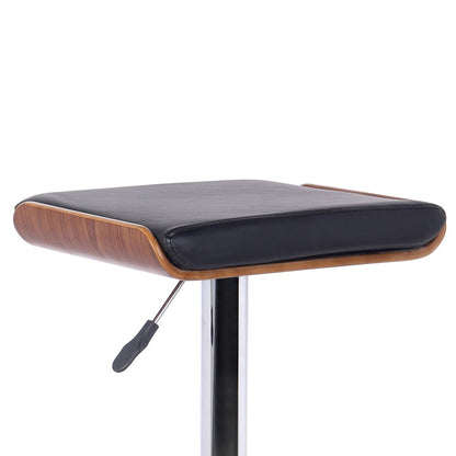 Black And Silver Fabric And Iron Backless Adjustable Height Bar Chair HomeRoots