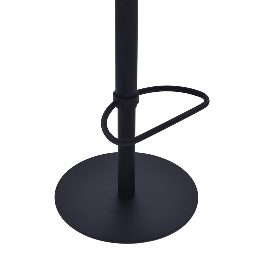 21" Coffee And Black Faux Leather And Fabric And Iron Low Back Adjustable Height Swivel Bar Chair HomeRoots
