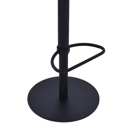 21" Coffee And Black Faux Leather And Fabric And Iron Low Back Adjustable Height Swivel Bar Chair HomeRoots