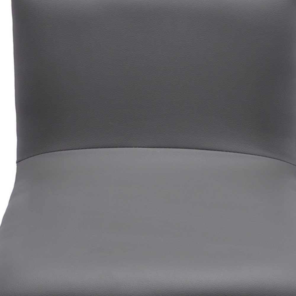 21" Gray And Silver Fabric And Iron Backless Adjustable Height Swivel Bar Chair HomeRoots