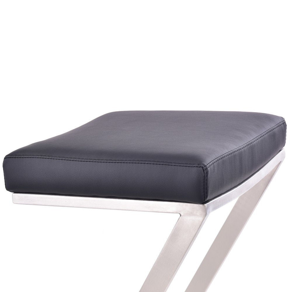 26" Gray And Silver Fabric And Iron Backless Counter Height Bar Chair HomeRoots