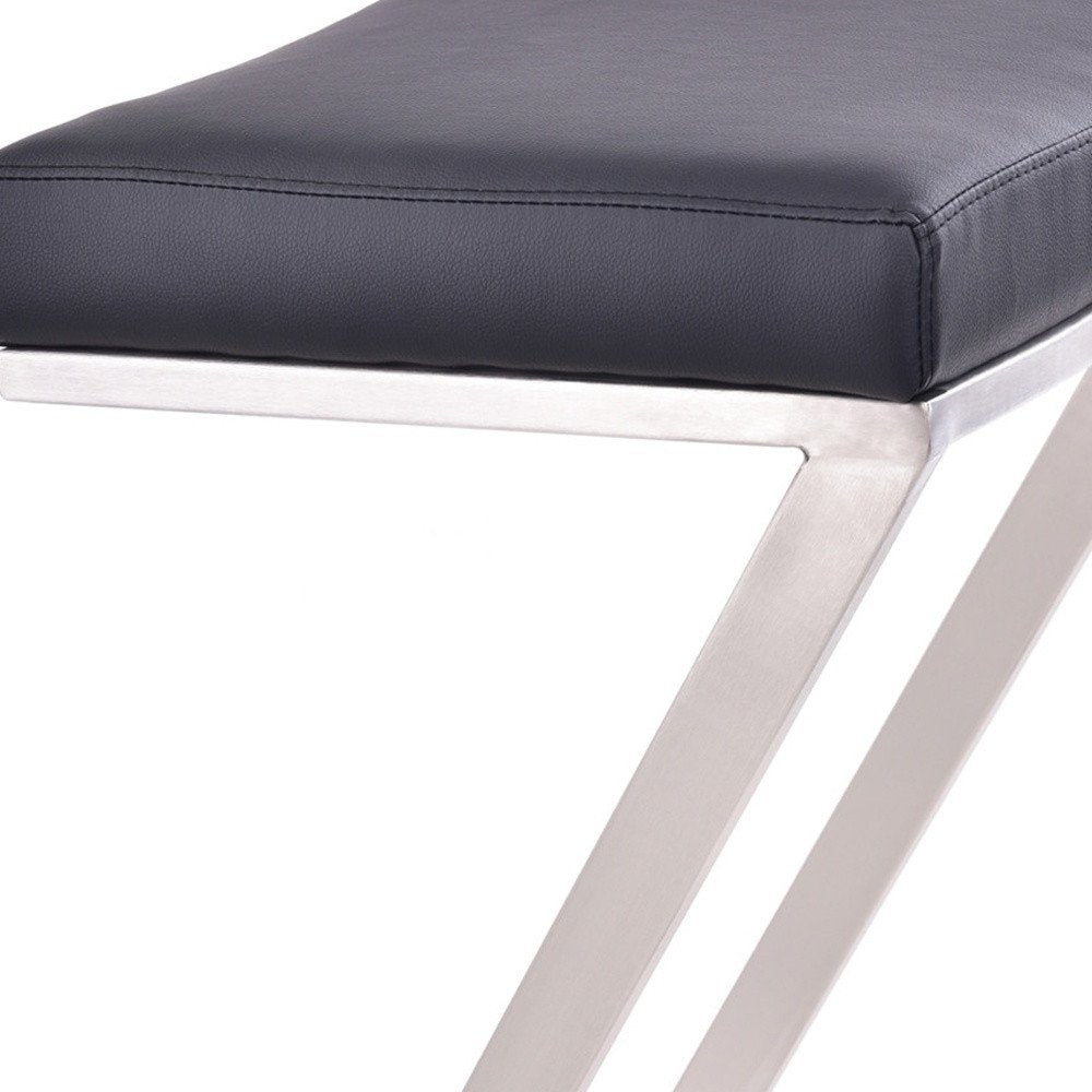 26" Gray And Silver Fabric And Iron Backless Counter Height Bar Chair HomeRoots