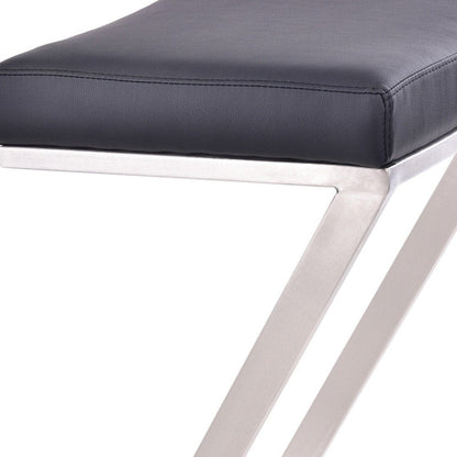 26" Gray And Silver Fabric And Iron Backless Counter Height Bar Chair HomeRoots
