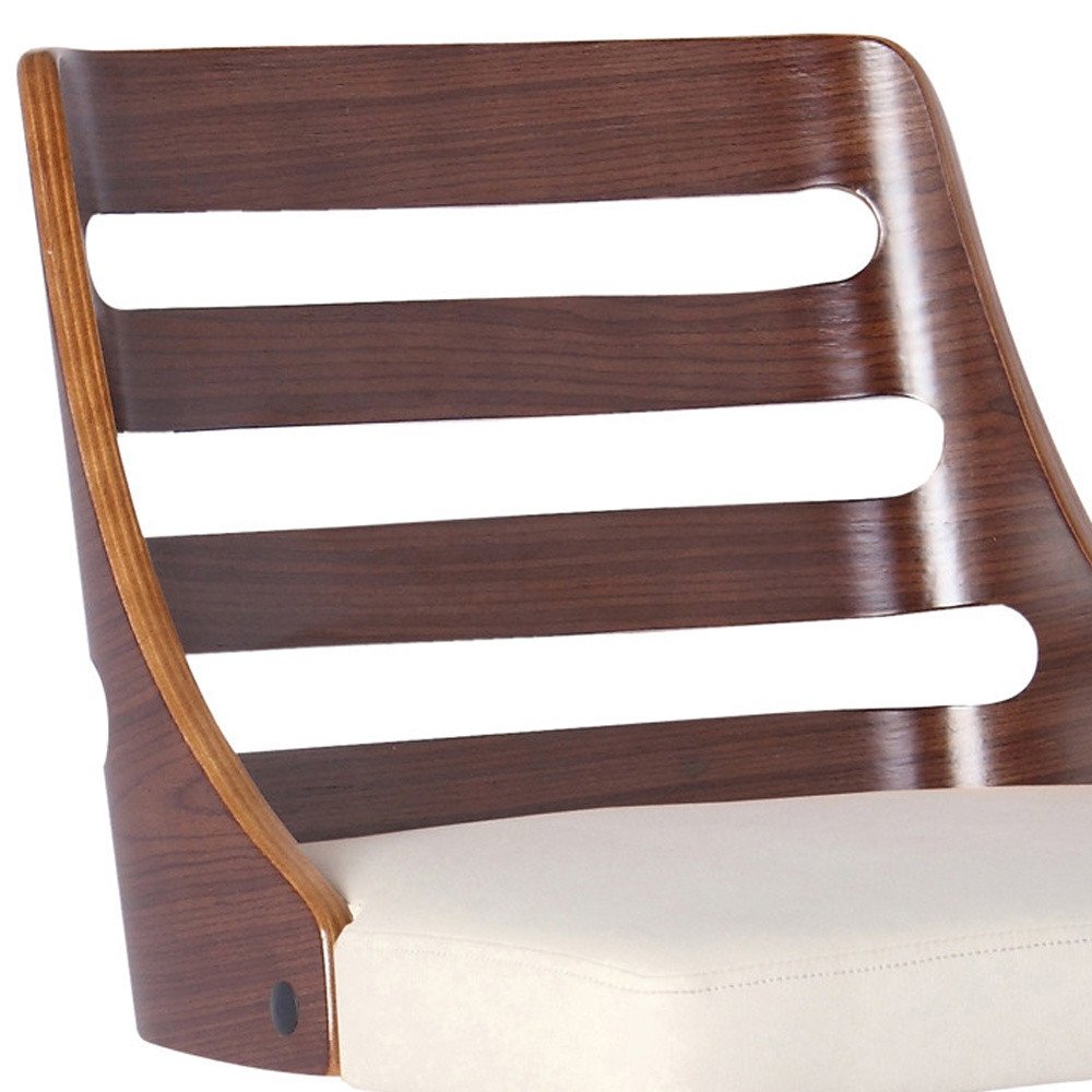 Cream And Silver Fabric And Iron Low Back Adjustable Height Bar Chair HomeRoots