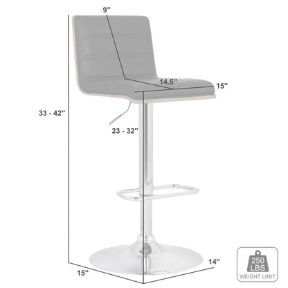 23" Cream And Silver Iron Swivel Low Back Adjustable Height Bar Chair HomeRoots
