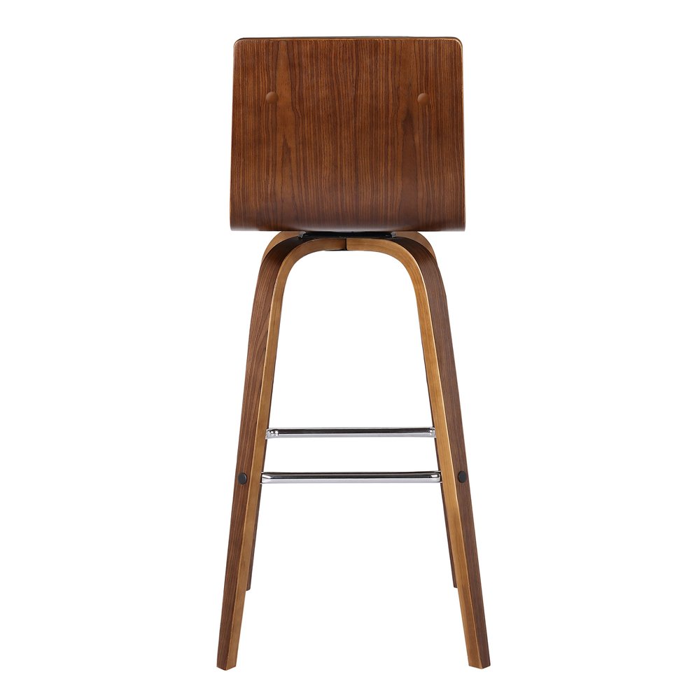 26" Brown Fabric And Solid Wood Low Back Counter Height Swivel Bar Chair HomeRoots