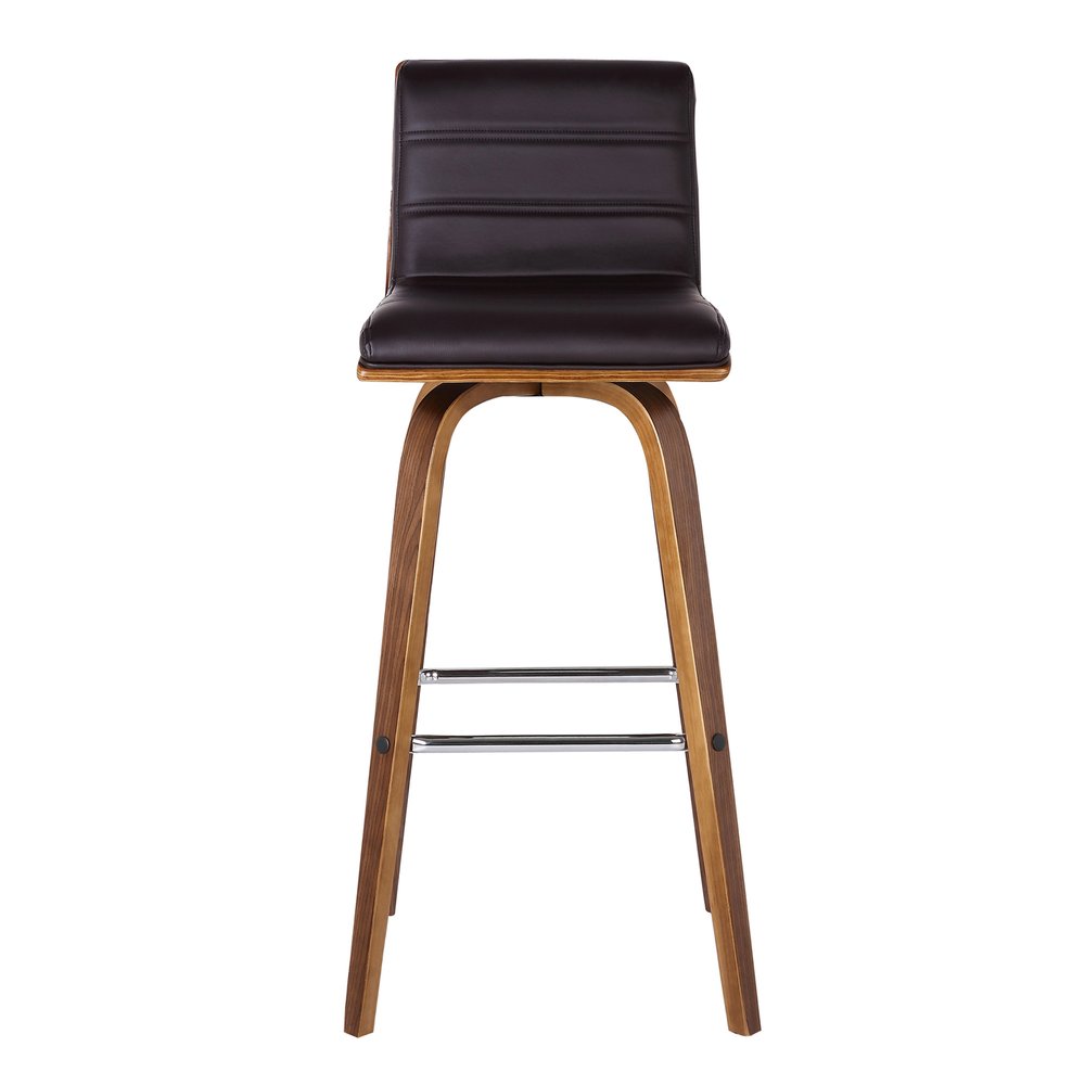 26" Brown Fabric And Solid Wood Low Back Counter Height Swivel Bar Chair HomeRoots