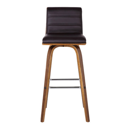 26" Brown Fabric And Solid Wood Low Back Counter Height Swivel Bar Chair HomeRoots