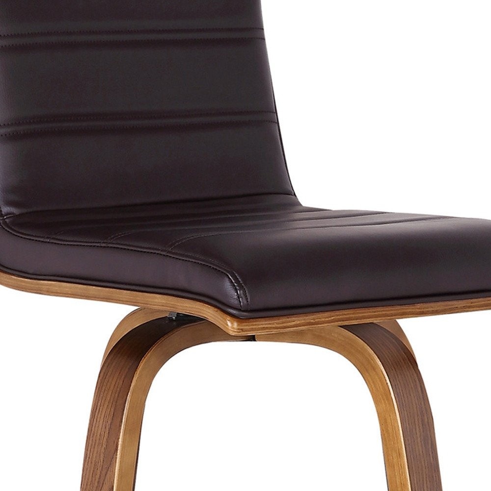 26" Brown Fabric And Solid Wood Low Back Counter Height Swivel Bar Chair HomeRoots