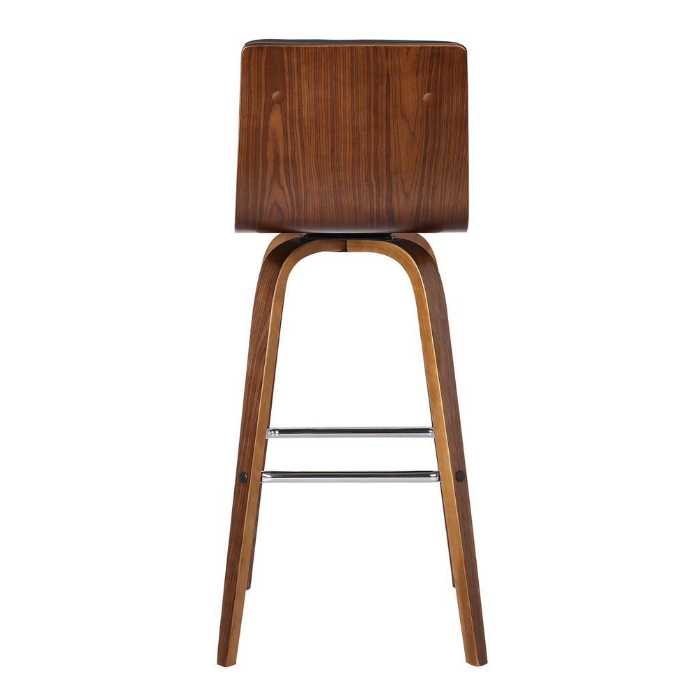 26" Gray And Brown Fabric And Solid Wood Low Back Counter Height Swivel Bar Chair HomeRoots