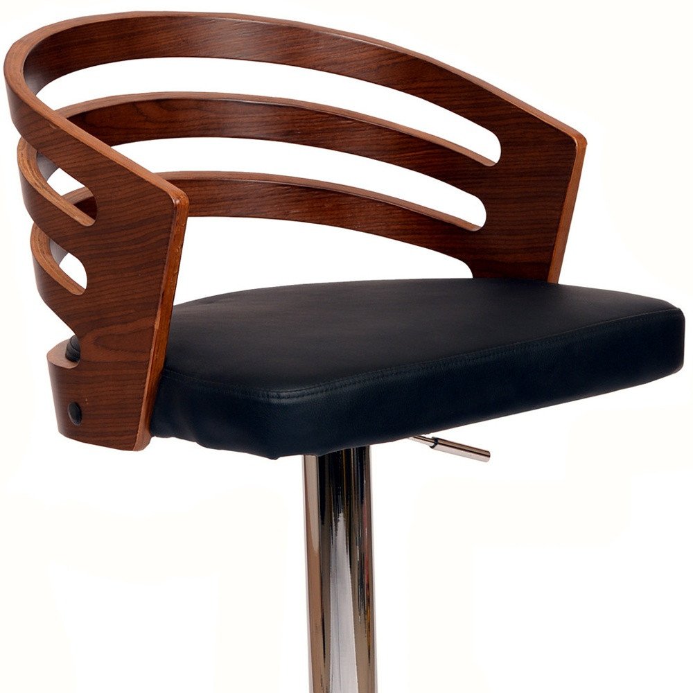 Black And Silver Fabric And Iron Low Back Adjustable Height Swivel Bar Chair HomeRoots