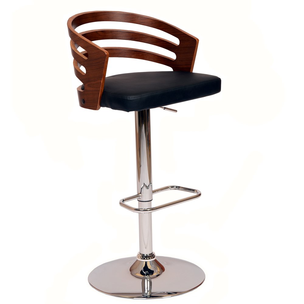 Black And Silver Fabric And Iron Low Back Adjustable Height Swivel Bar Chair HomeRoots