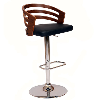 Black And Silver Fabric And Iron Low Back Adjustable Height Swivel Bar Chair HomeRoots