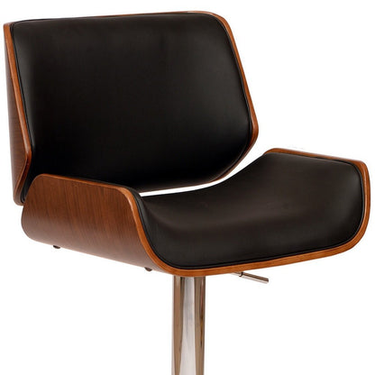 Black And Silver Fabric And Iron Low Back Adjustable Height Swivel Bar Chair HomeRoots