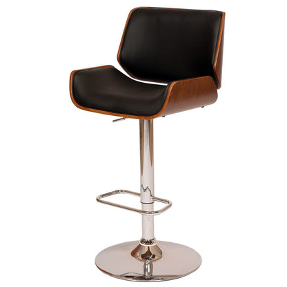 Black And Silver Fabric And Iron Low Back Adjustable Height Swivel Bar Chair HomeRoots