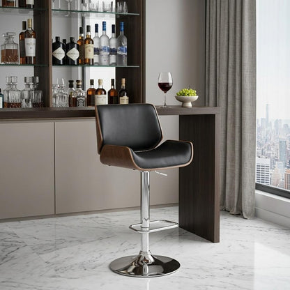 Black And Silver Fabric And Iron Low Back Adjustable Height Swivel Bar Chair HomeRoots