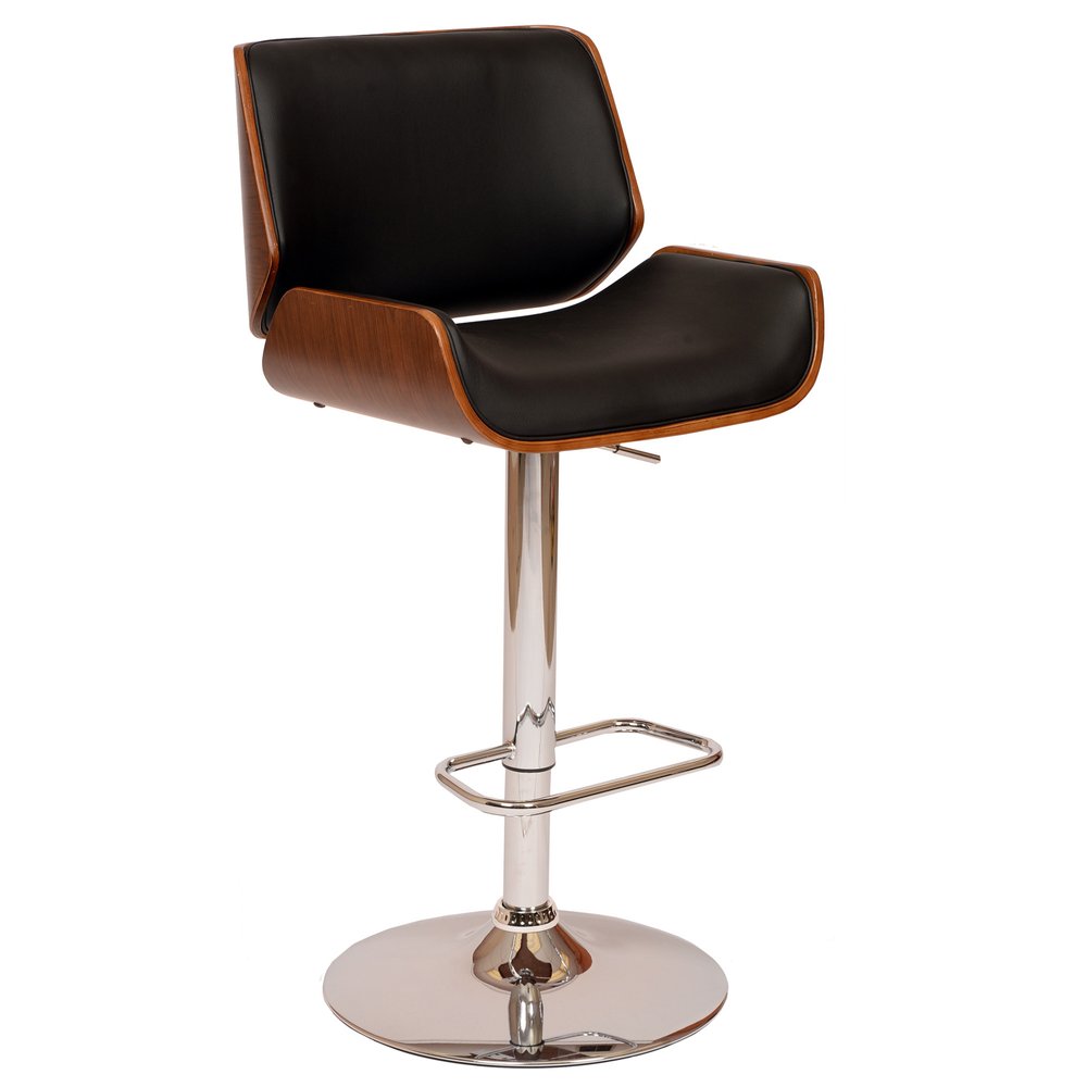 Black And Silver Fabric And Iron Low Back Adjustable Height Swivel Bar Chair HomeRoots