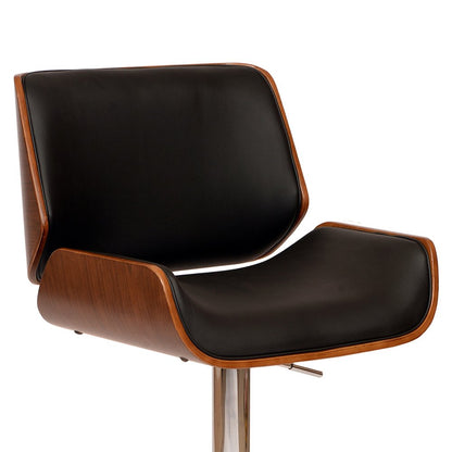 Black And Silver Fabric And Iron Low Back Adjustable Height Swivel Bar Chair HomeRoots