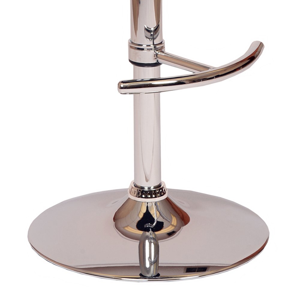Black And Silver Faux Leather And Fabric And Chrome Low Back Adjustable Height Swivel Bar Chair HomeRoots