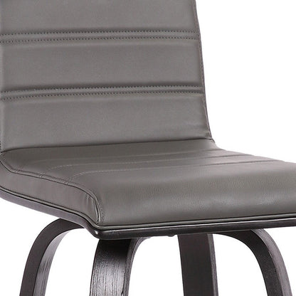 26" Gray And Black Fabric And Iron Low Back Counter Height Swivel Bar Chair HomeRoots