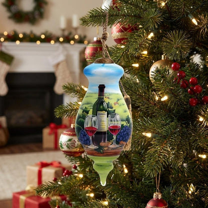 A day at the Vineyard Hand Painted Mouth Blown Glass Ornament HomeRoots