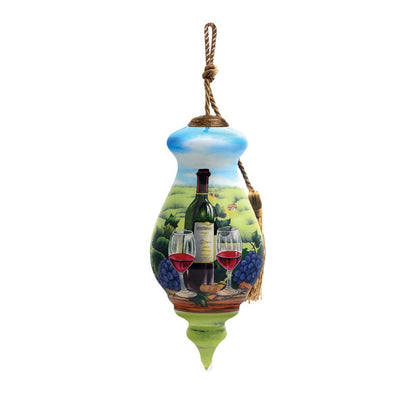 A day at the Vineyard Hand Painted Mouth Blown Glass Ornament HomeRoots
