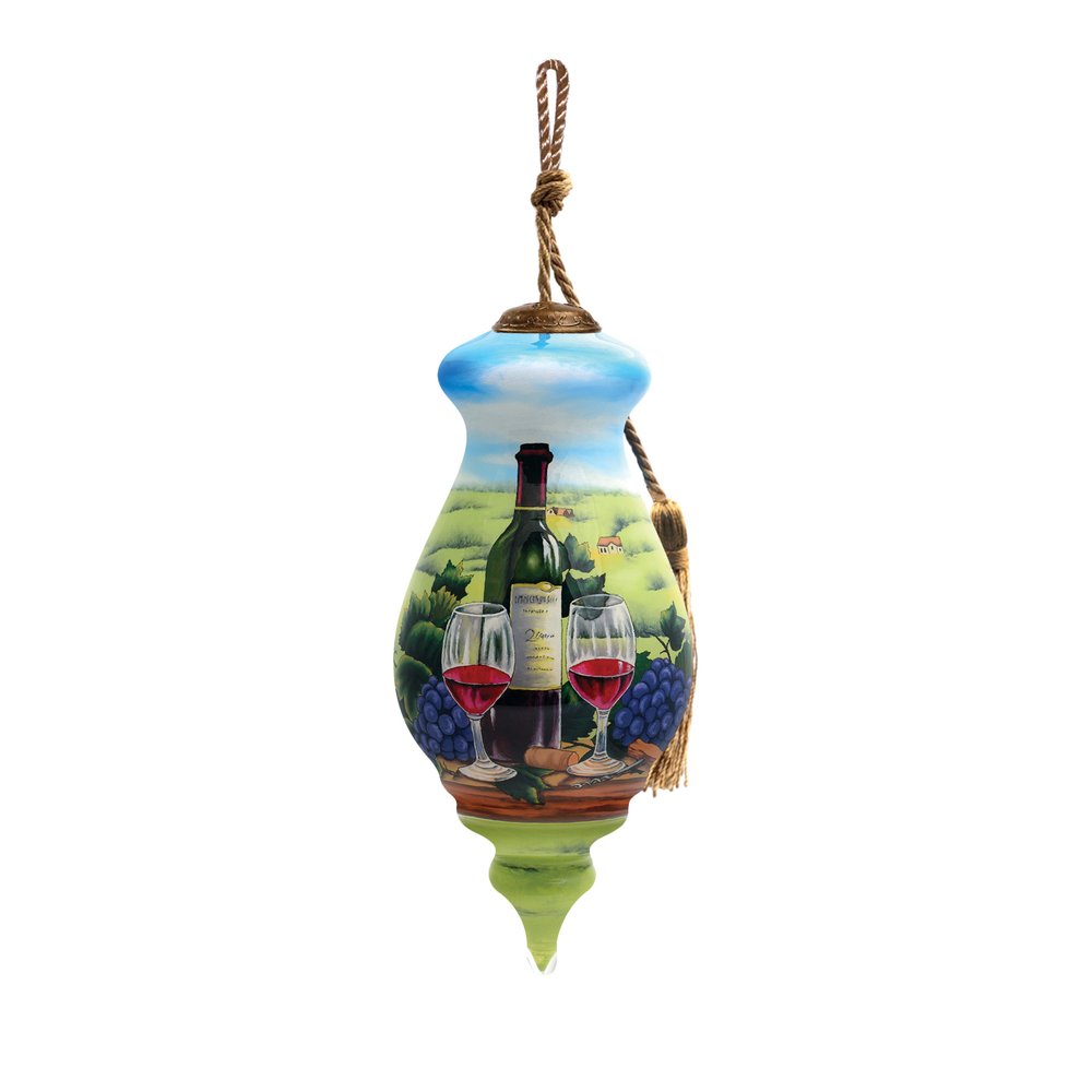 A day at the Vineyard Hand Painted Mouth Blown Glass Ornament — view 4