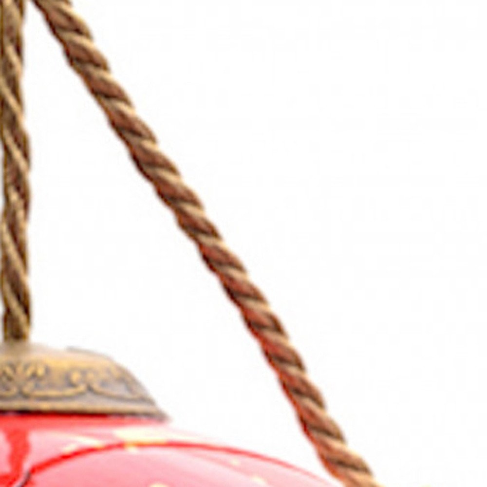 Poinsettia Flower Hand Painted Mouth Blown Glass Ornament HomeRoots