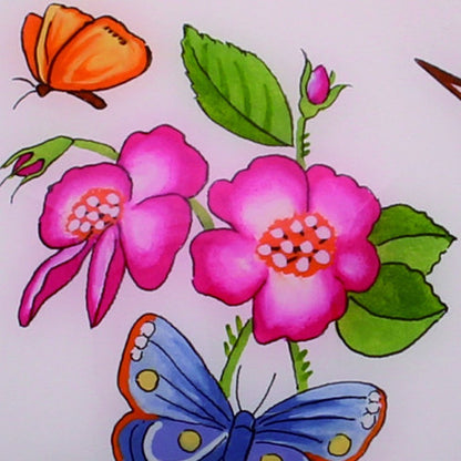 Decorative Florals Hand Painted Mouth Blown Glass Ornament HomeRoots