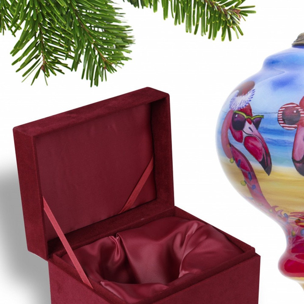 Tan Blue And Red Glass Finial Ornament HomeRoots